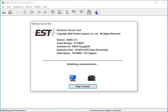 2024 New Perkins EST 2024A Electronic Service Tool Diagnostic Software with Factory Password Generator(10 Digits) +1 License+KeyGen - MHH Auto Shop