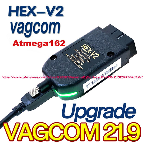 2022 Newest VAGCOM 22.3 Vag com 21.9 VCDS HexV2 HEX CAN Interface FOR VW  AUDI Skoda Seat VAG 21.9 Multi-language ATMEGA162