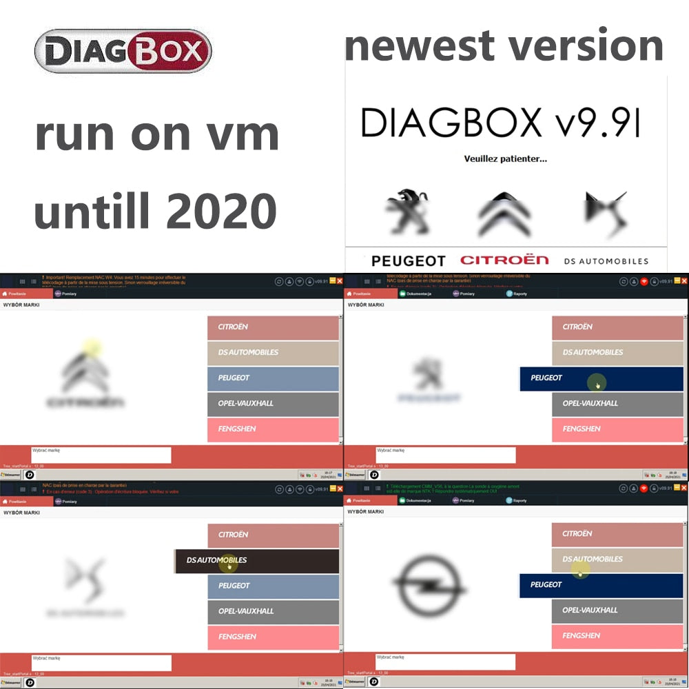 Newest Diagbox V9.91 Car repair diagnosis software Multi-language Peugeot  and Citroen Diagbox Fully Diagnostic Vm Version - AliExpress